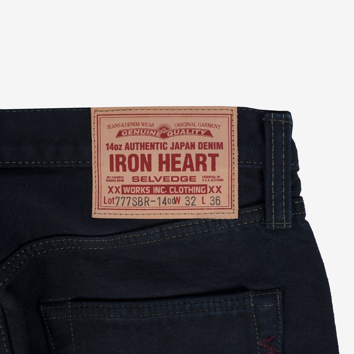 IH-777SBR-14od 14oz Broken Twill Selvedge Denim Slim Tapered Cut Jeans - Indigo Overdyed Black - 8