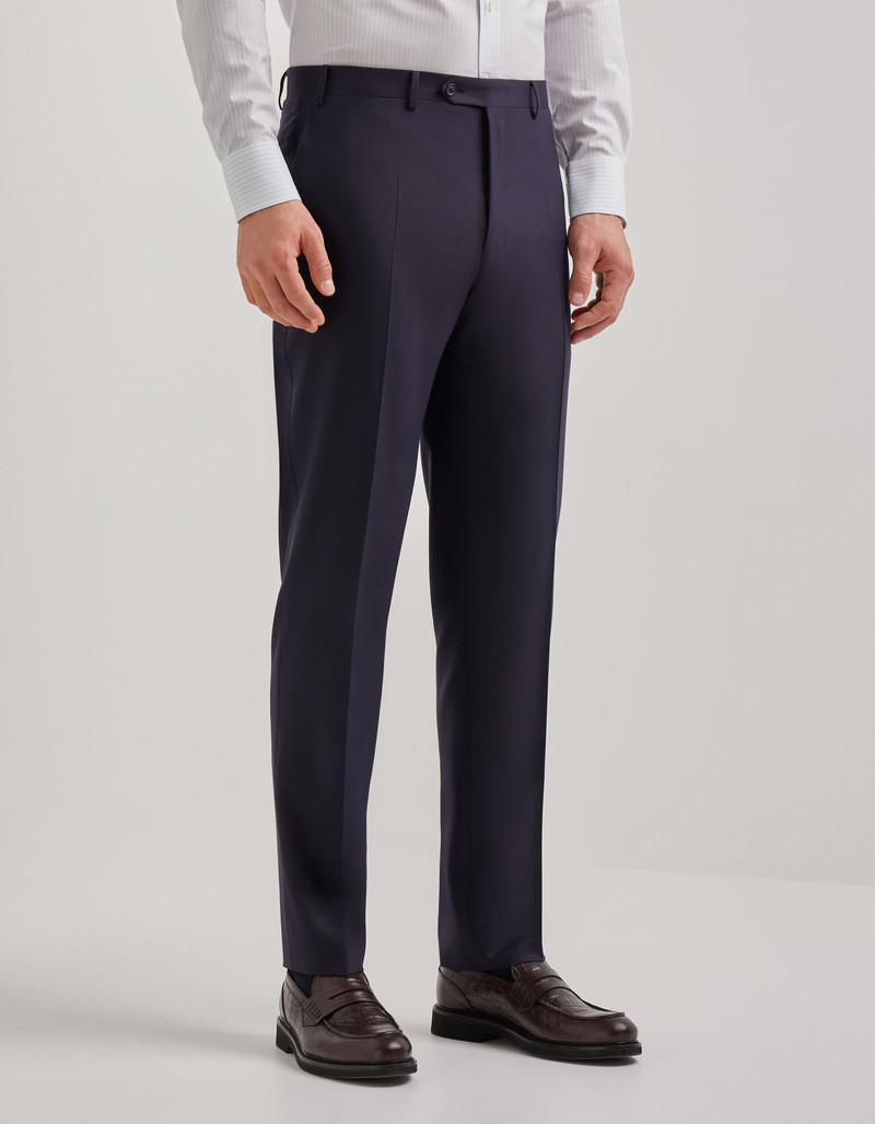LIGHT BLUE DENIM-EFFECT WOOL REGULAR-FIT SUIT 72