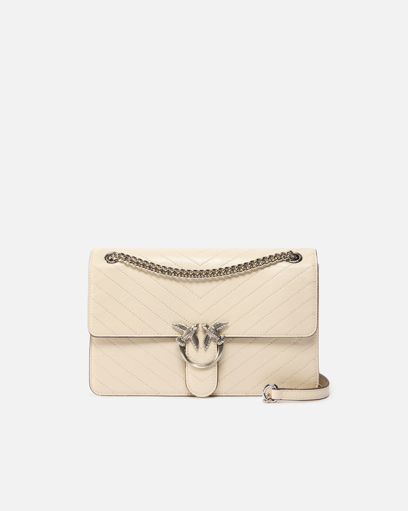 LOVE BAG ONE MEDIUM HANDBAG IN CHEVRON LEATHER 1