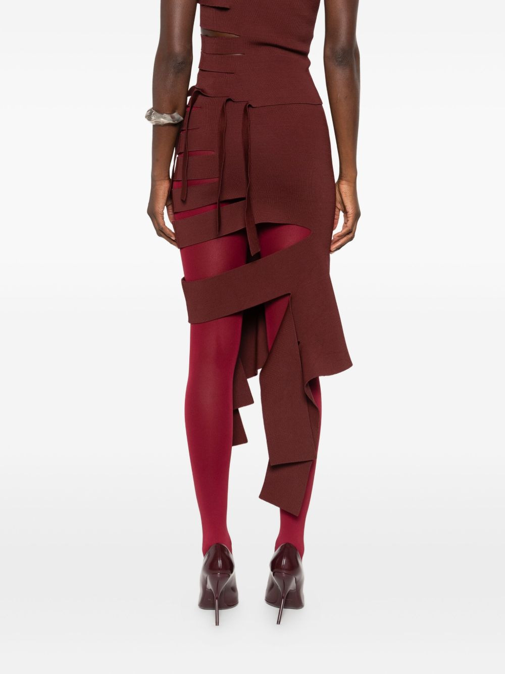 cut-out asymmetric skirt - 4
