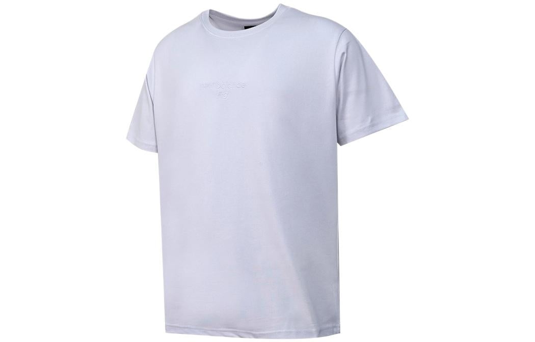 New Balance Logo Embroidered Knit Sports Round Neck Short Sleeve Couple Style Purple AMT21548-LIA - 3