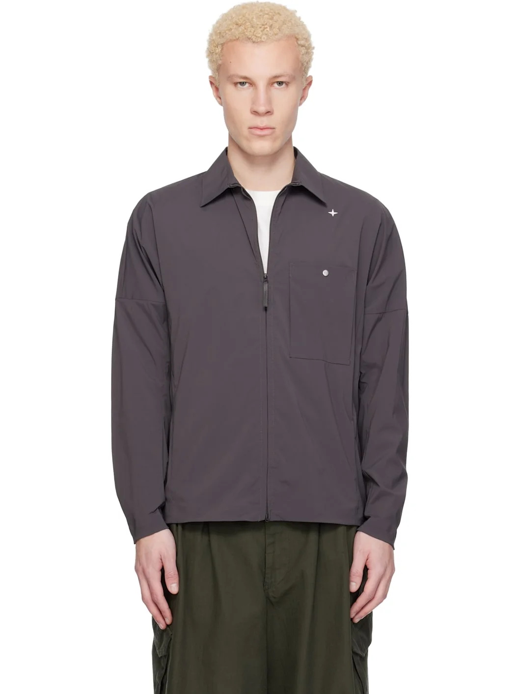 Gray 1200016 Recycled Stretch Nylon Tela Stellina Jacket - 1