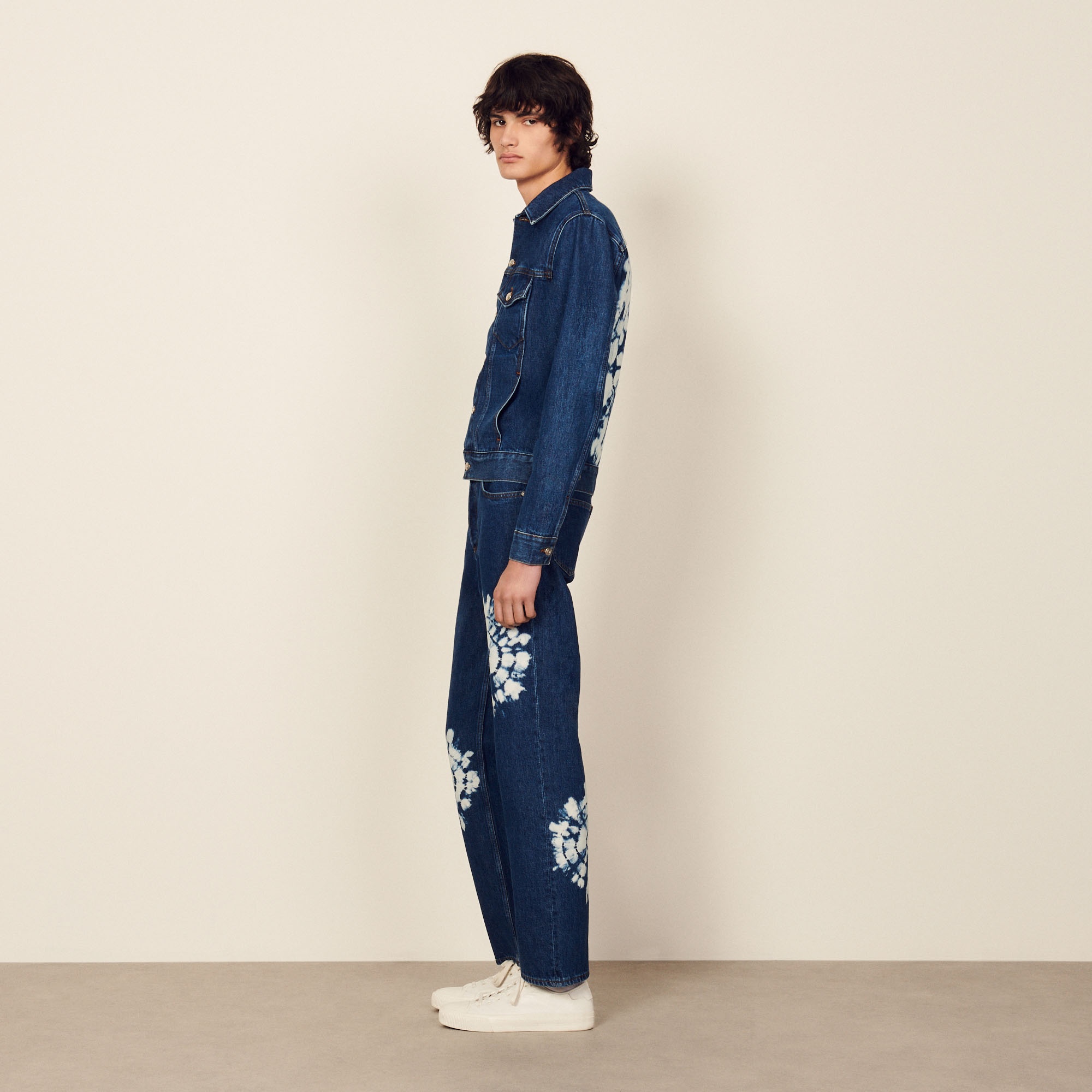 Denim jacket with tie-dye back - 4