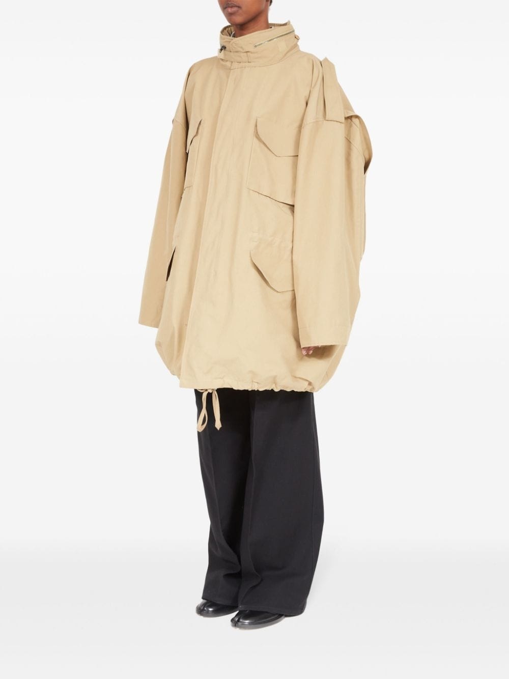 zip-fastening oversized coat - 4
