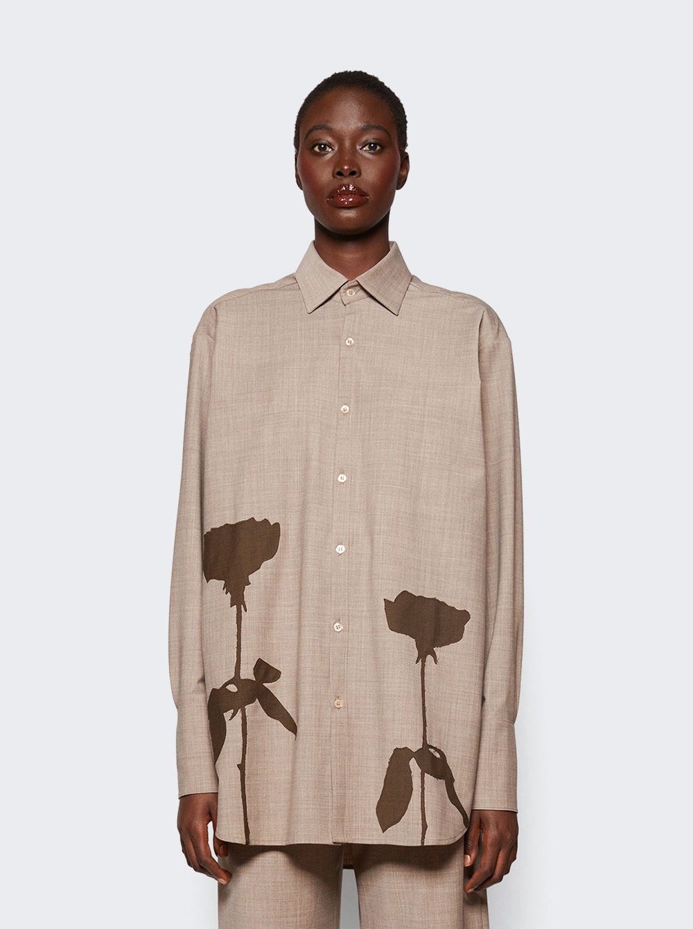 Go To Flower Shirt Beige - 3