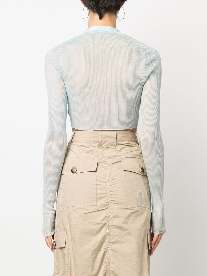 cropped embroidered-logo cardigan 4