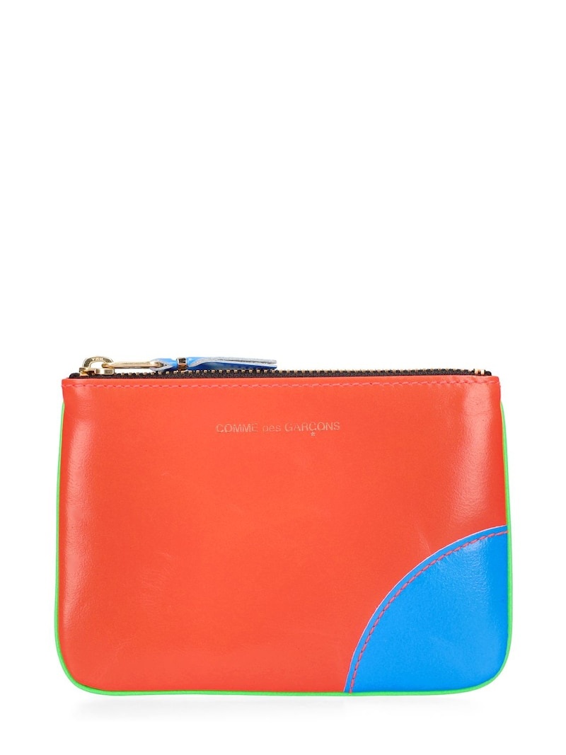 Super neon leather line zip wallet - 1