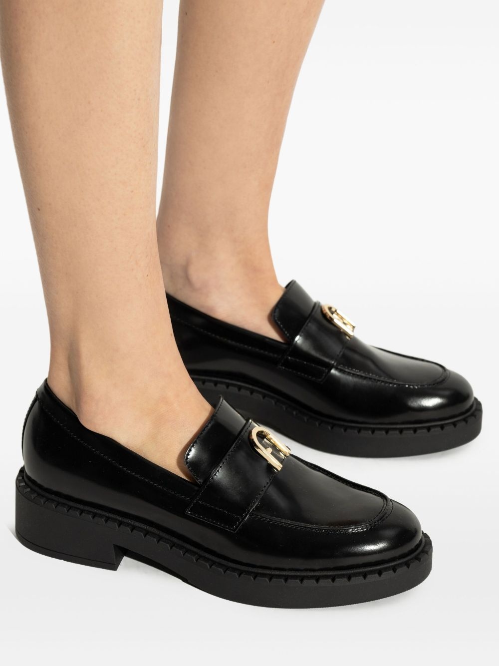 platform leather loafers - 6