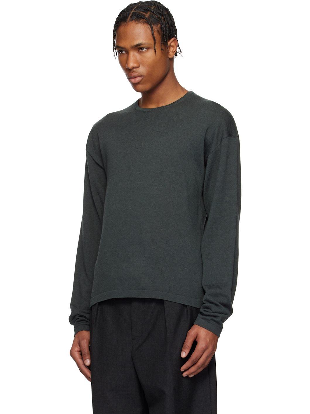 Gray Crew Neck Sweater - 4