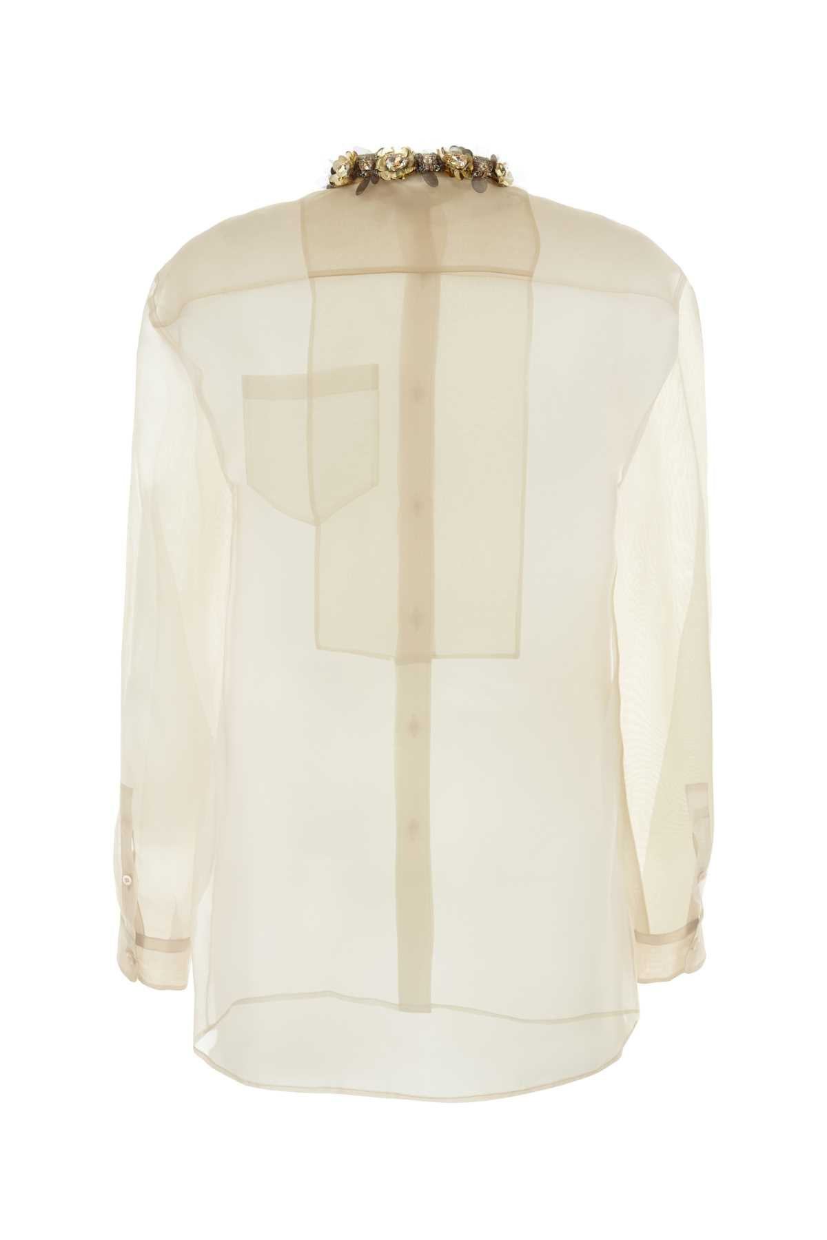Prada Women Sand Silk Shirt - 2