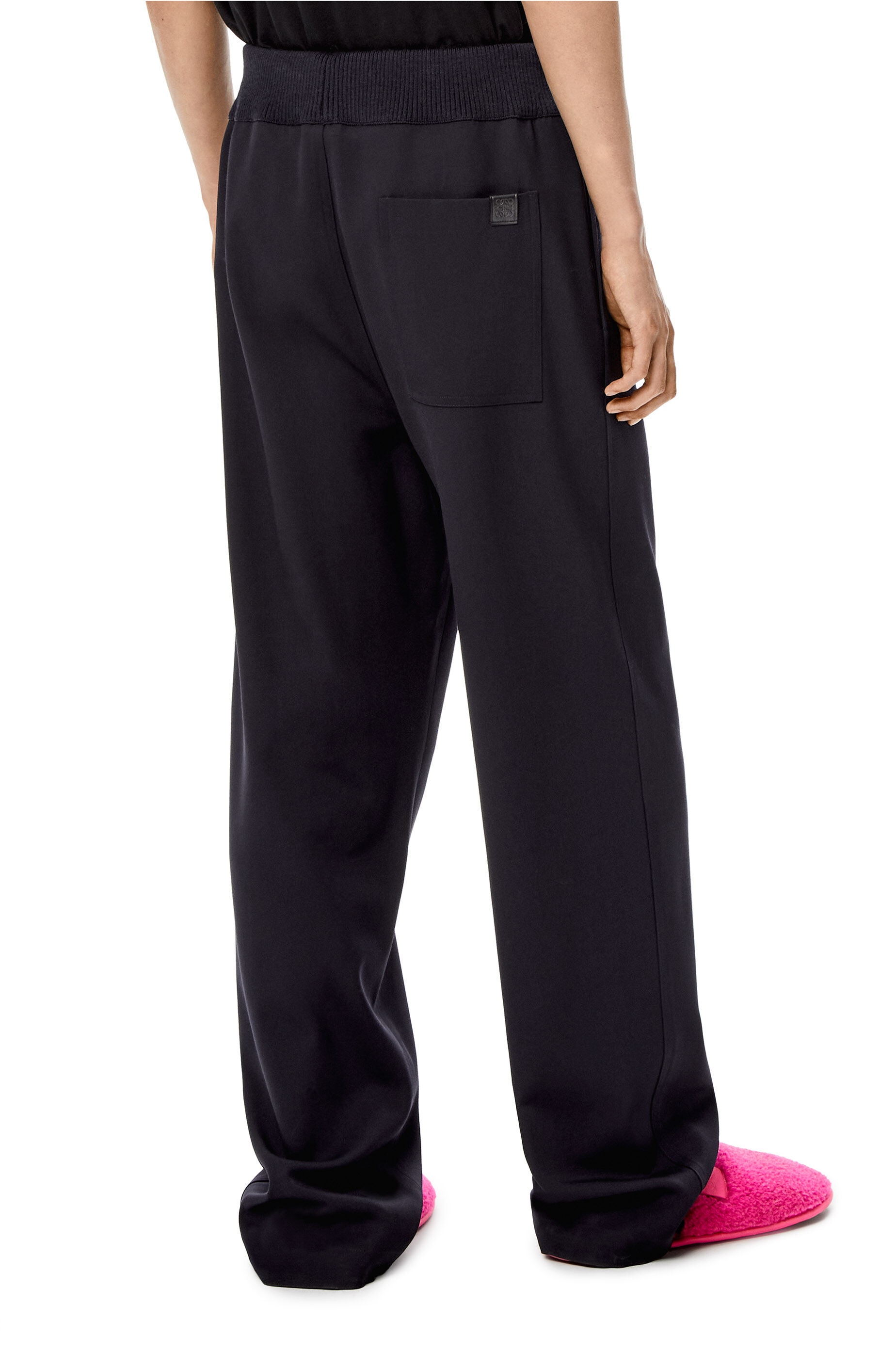 Rib waist drawstring trousers in wool - 4