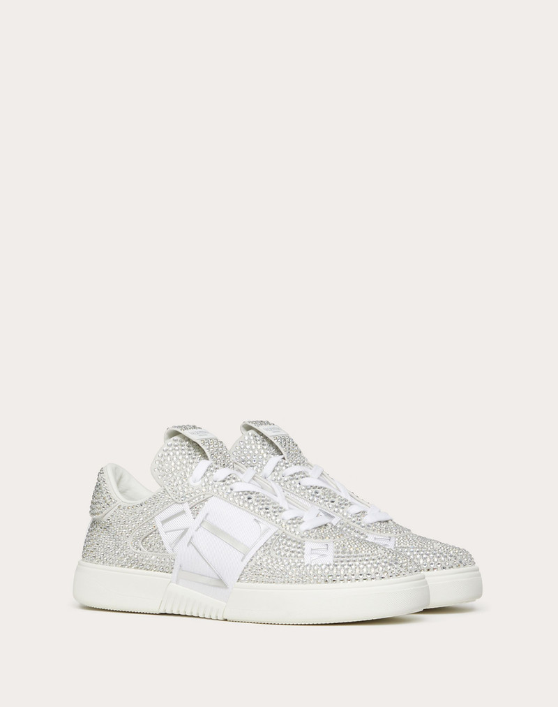 Valentino Low-Top Calfskin VL7N Sneaker with Bands and Crystals outlook