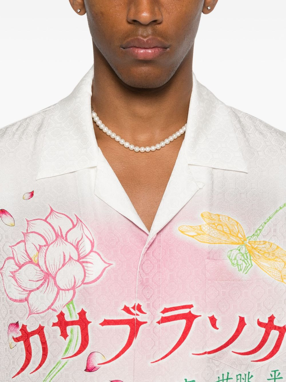 lotus-print shirt - 5