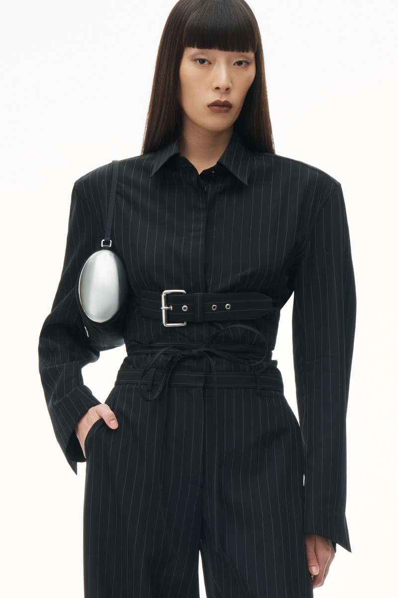 Low Rise Trouser In Pinstripe Wool 4