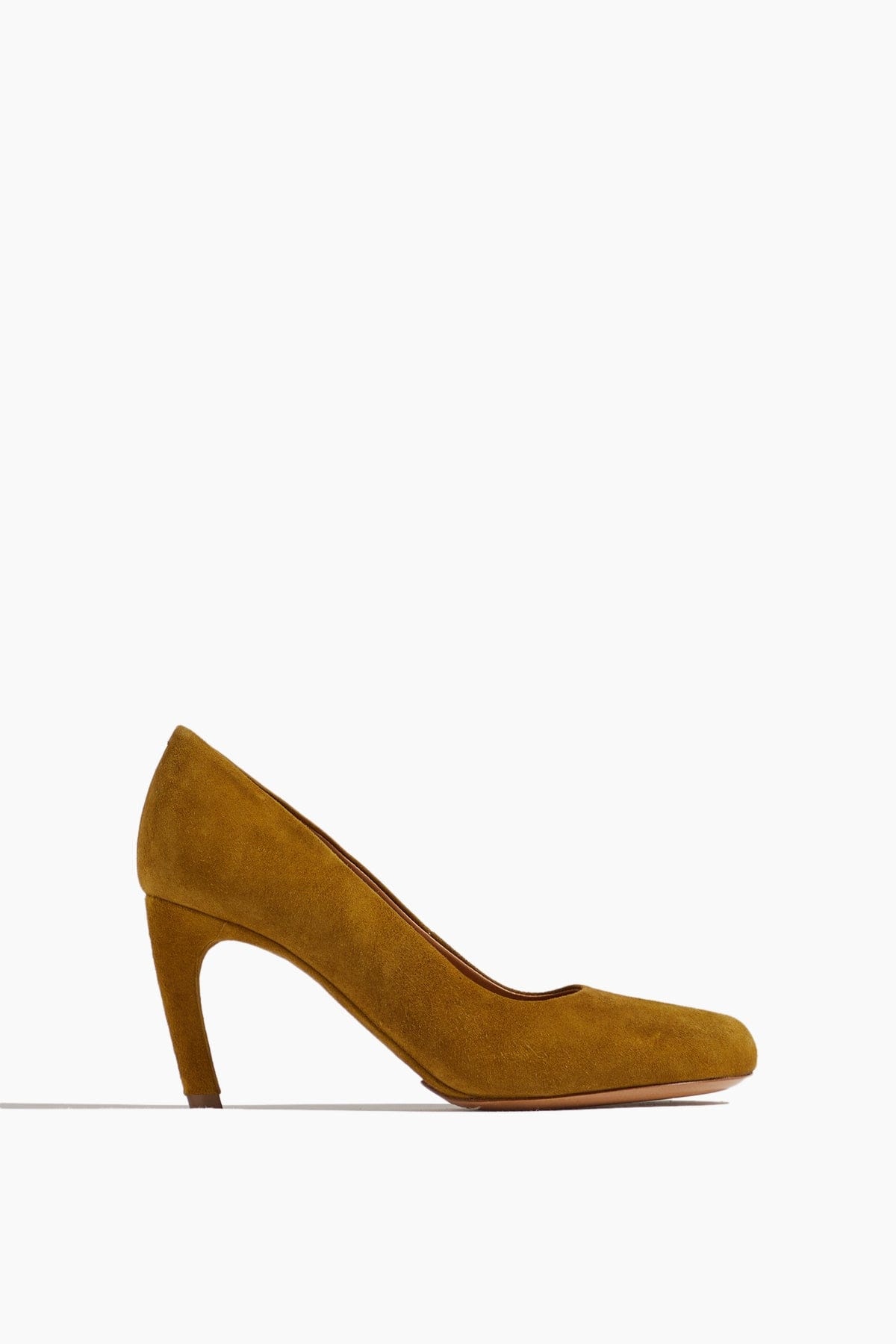 Suede Pump in Mustard - 1