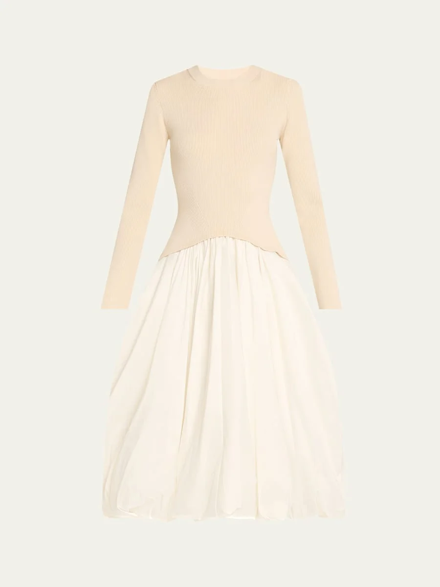 Kenlie Long-Sleeve Bubble Midi Dress - 1