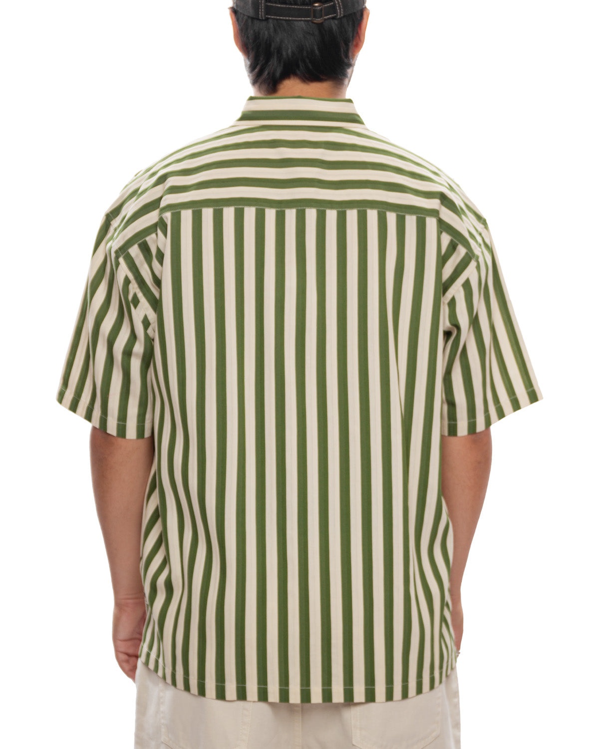 Flat Bottom Stripe Shirt 'Green' - 3