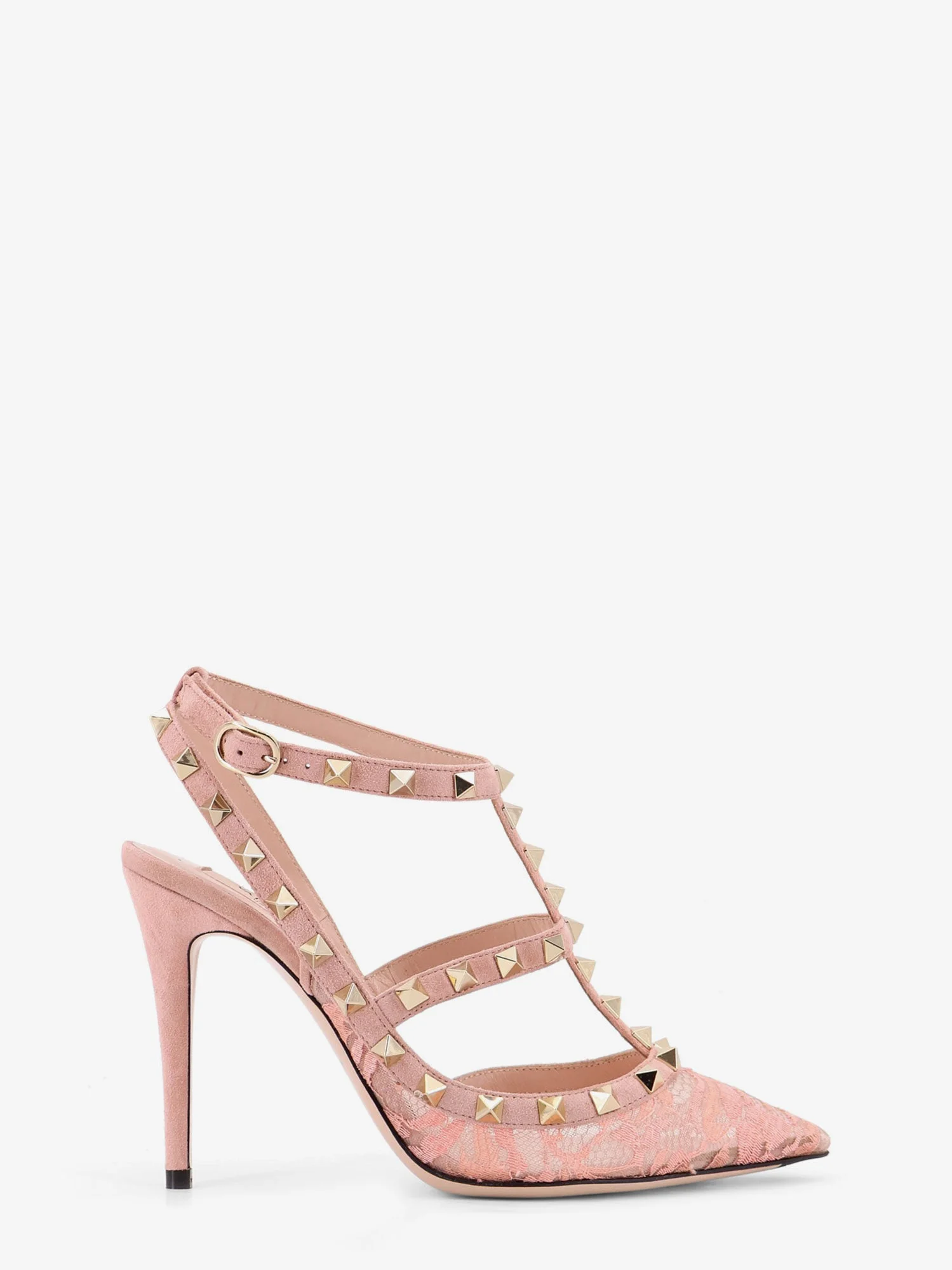 Rockstud Suede And Lace Pumps - 1