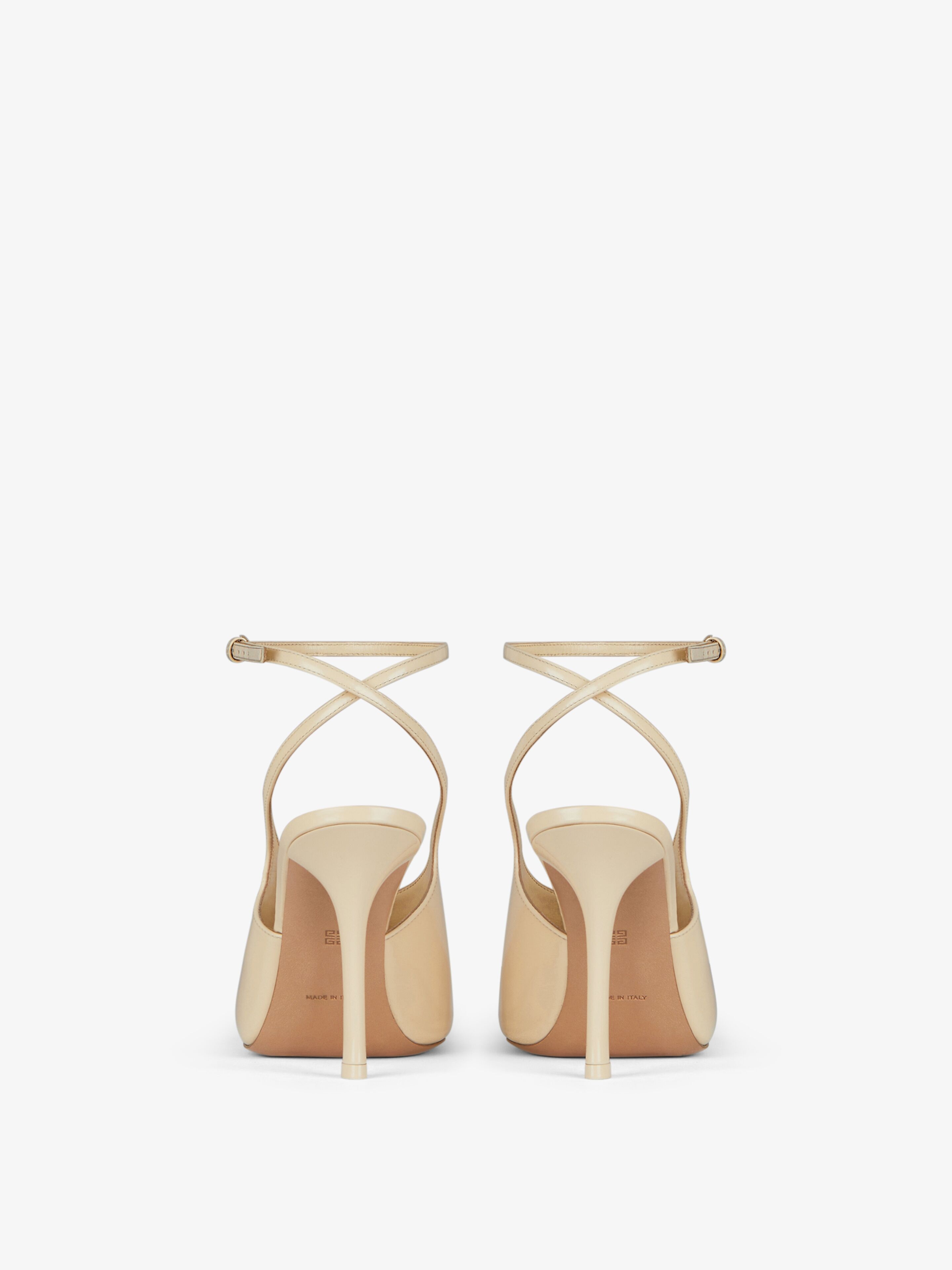 【関税&送料込】Givenchy Show Brushed Leather Slingbacks Givenchy SHOW SLINGBACKS IN LEATHER | REVERSIBLE