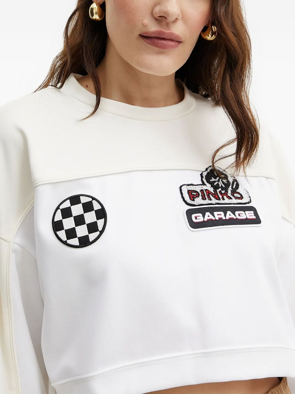 colour-block patch sweatshirt - 4