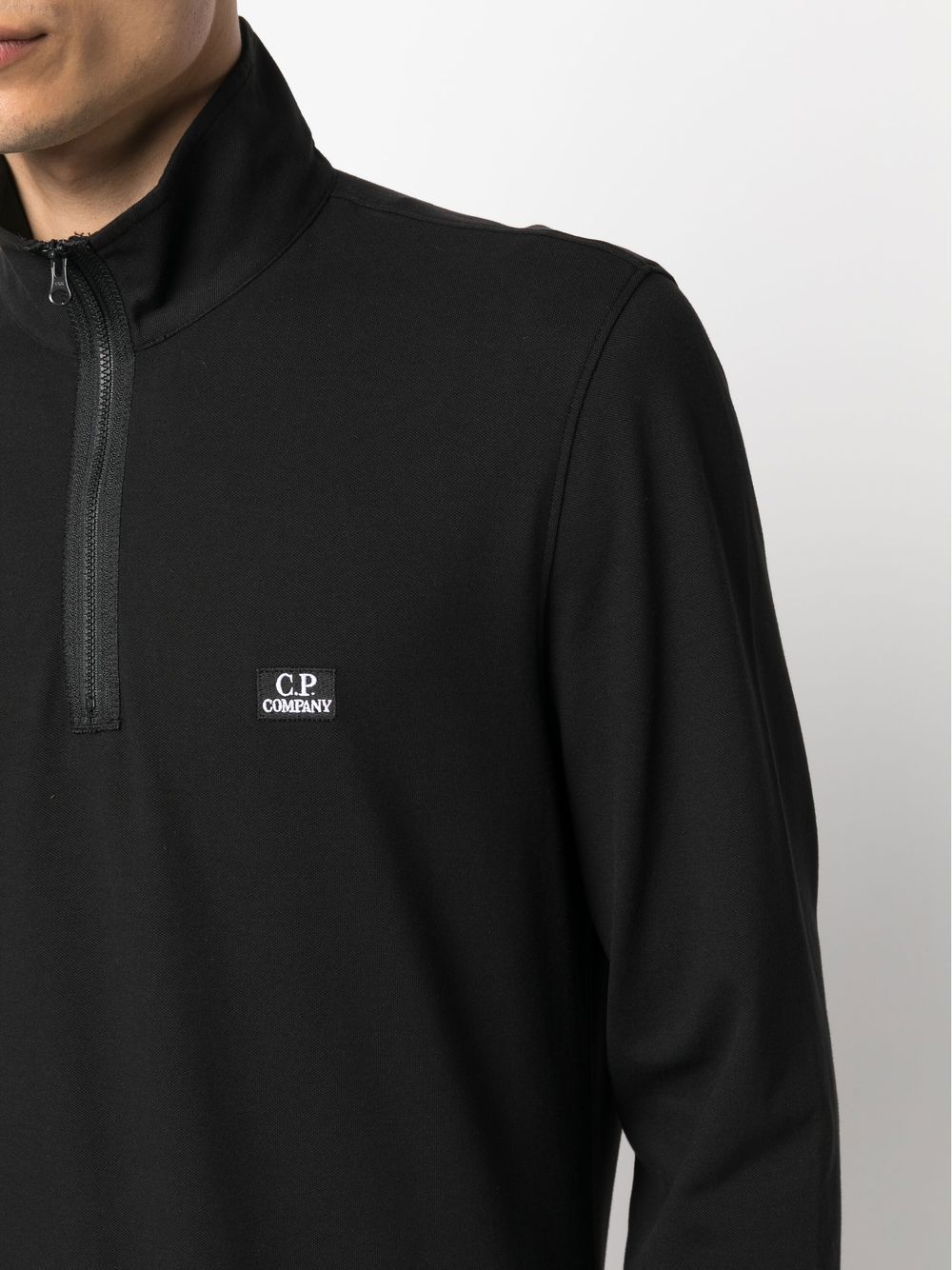 logo-patch zippered polo shirt - 5