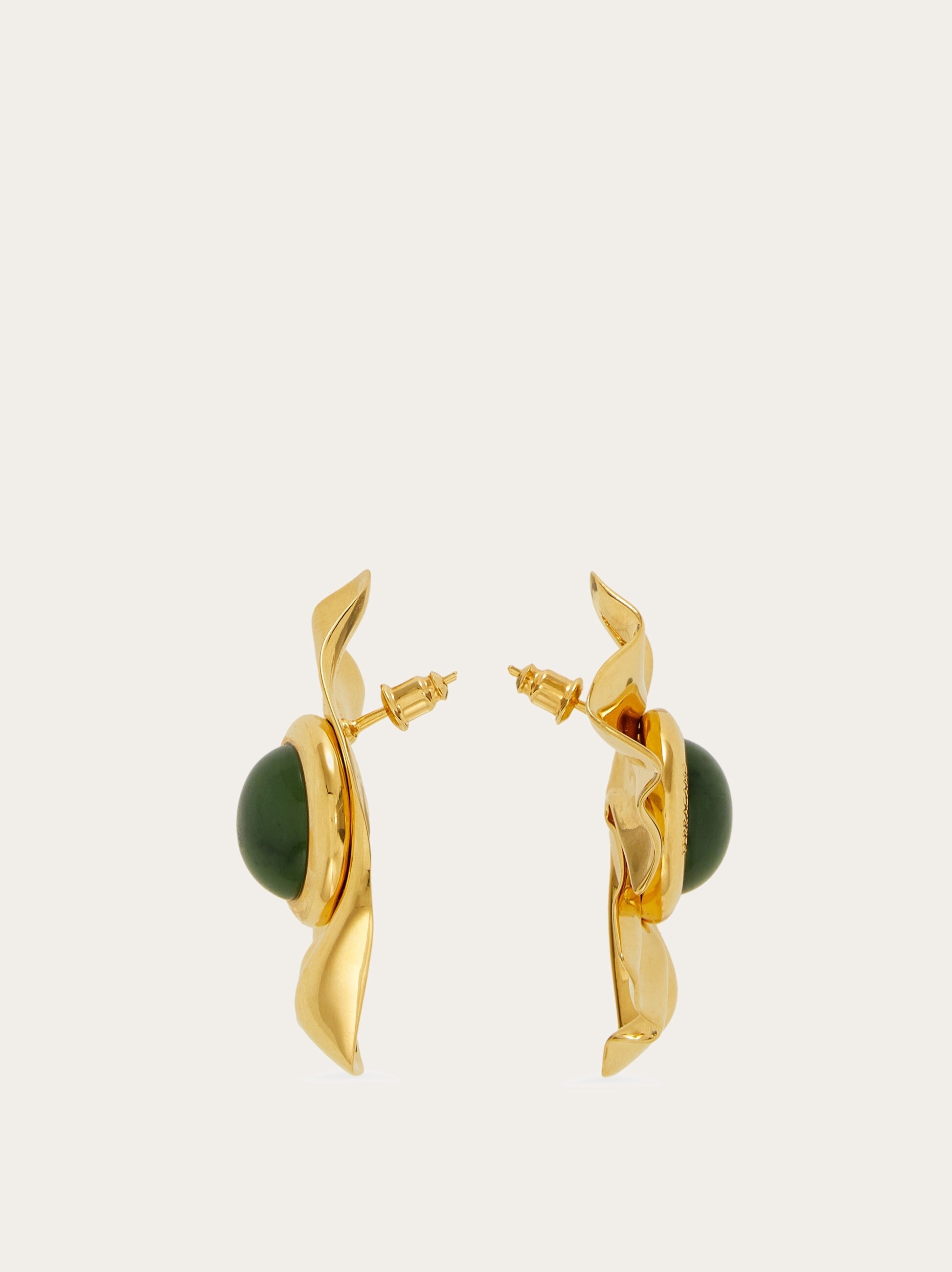 Draped earrings with semi-precious stones - 3
