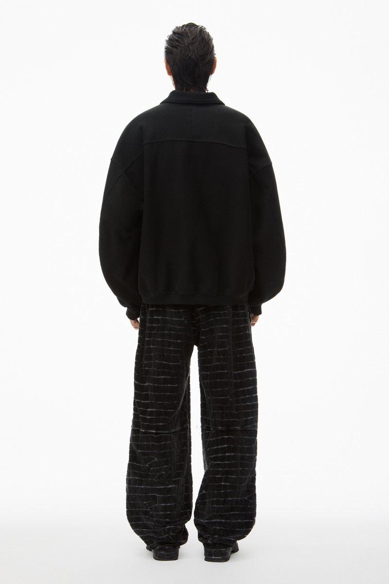 crocodile jacquard velour track pants 4