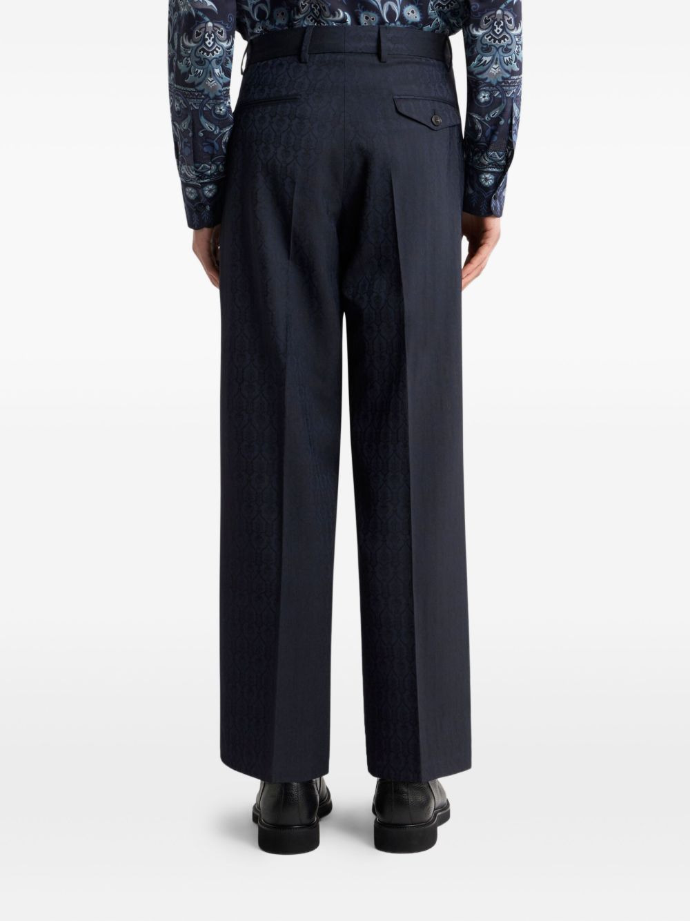 jacquard wool trousers - 3