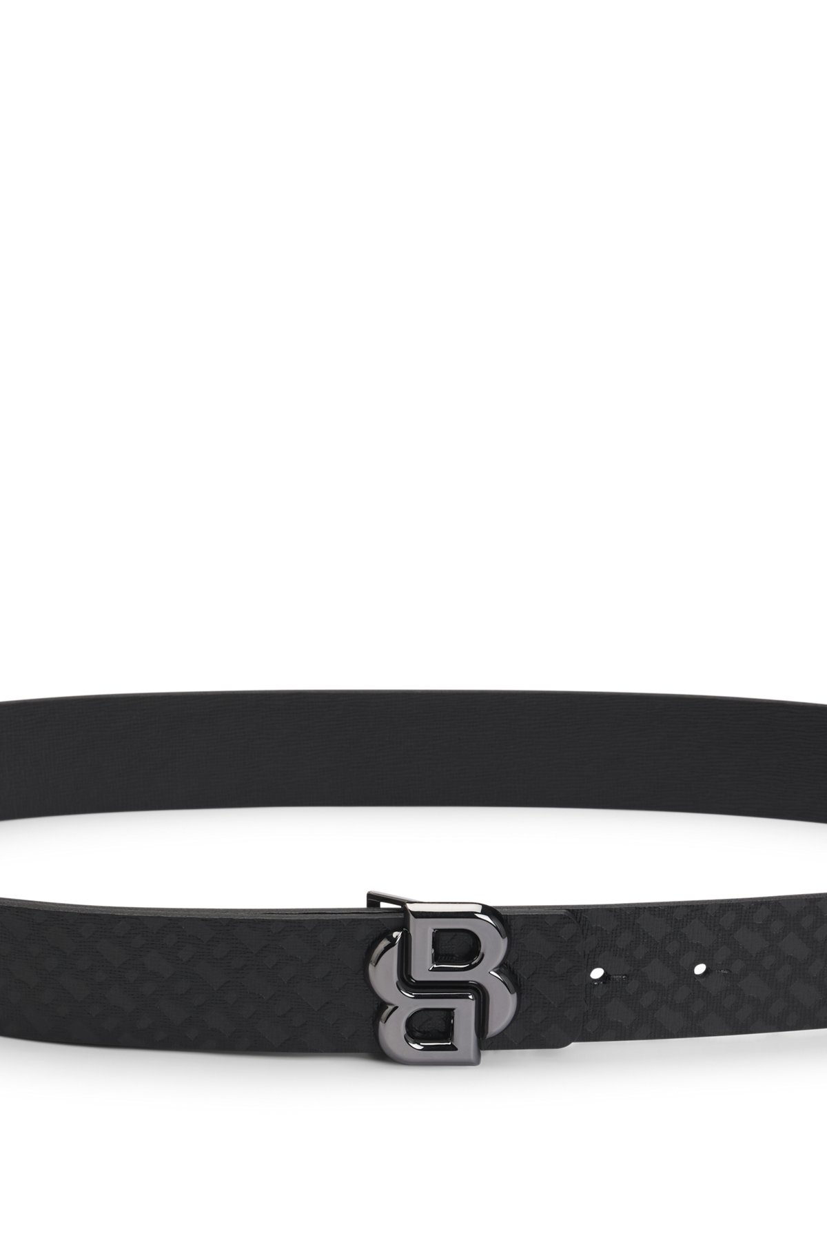 ITALIAN-LEATHER REVERSIBLE BELT WITH MONOGRAM BUCKLE - 5