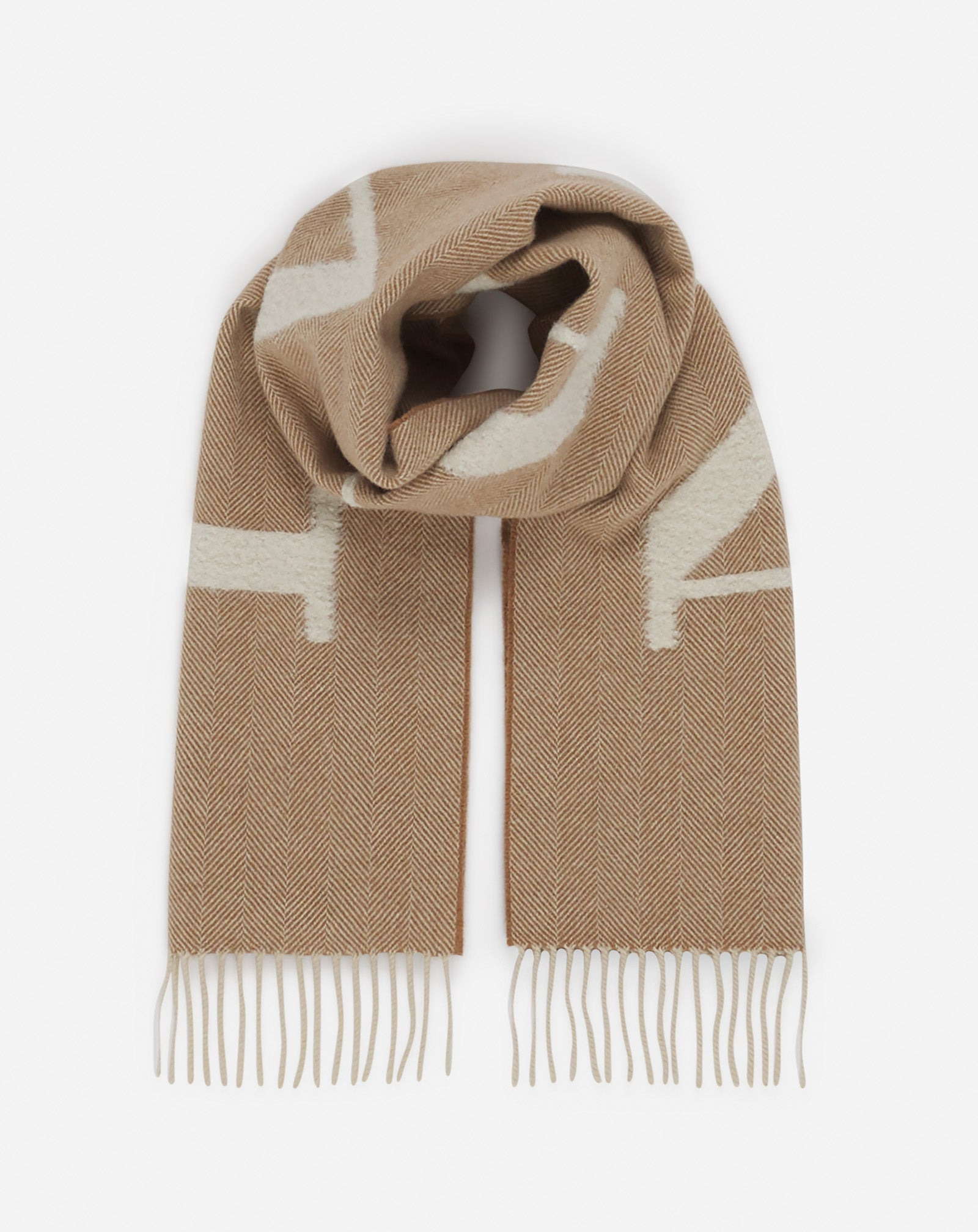 LANVIN SIGNATURE FRINGED WOOL SCARF - 2