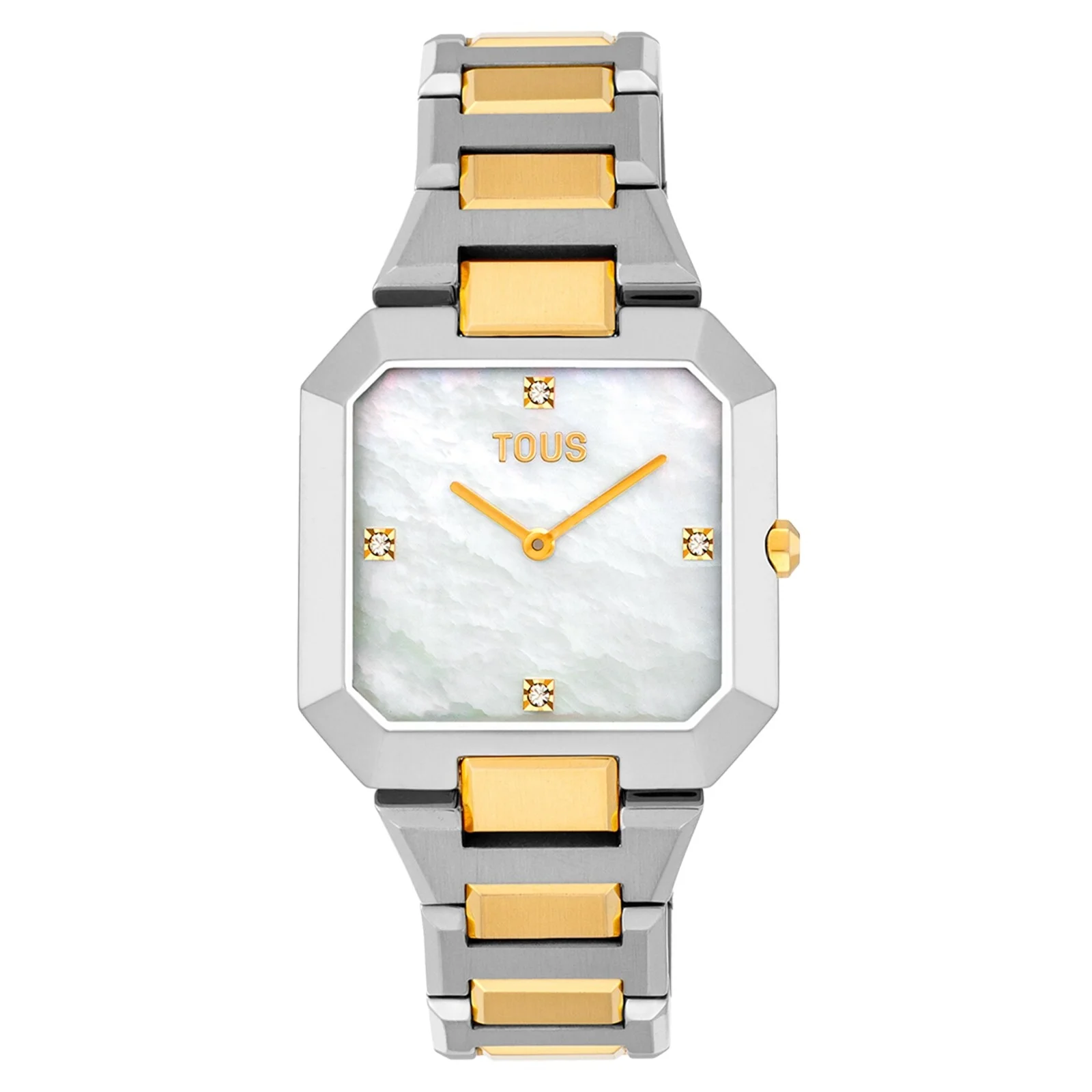 Analog watch with steel and gold-colored steel bracelet and mother-of-pearl face Karat - 1