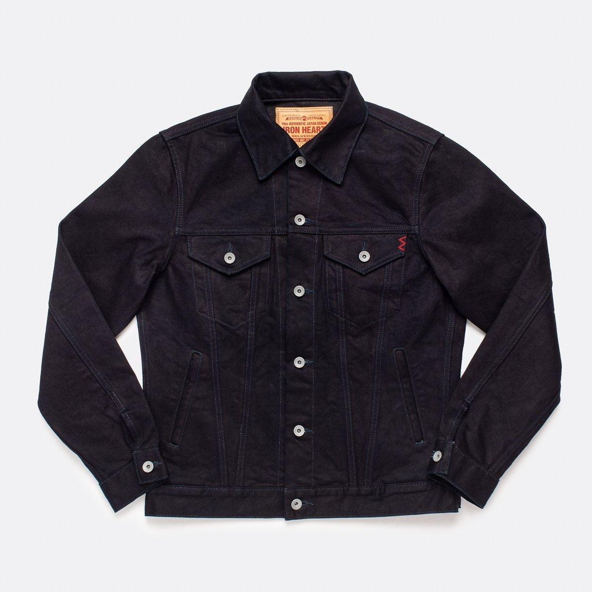 IH-526J-142ib 14oz Selvedge Denim Modified Type III Jacket -  Indigo/Black - 1