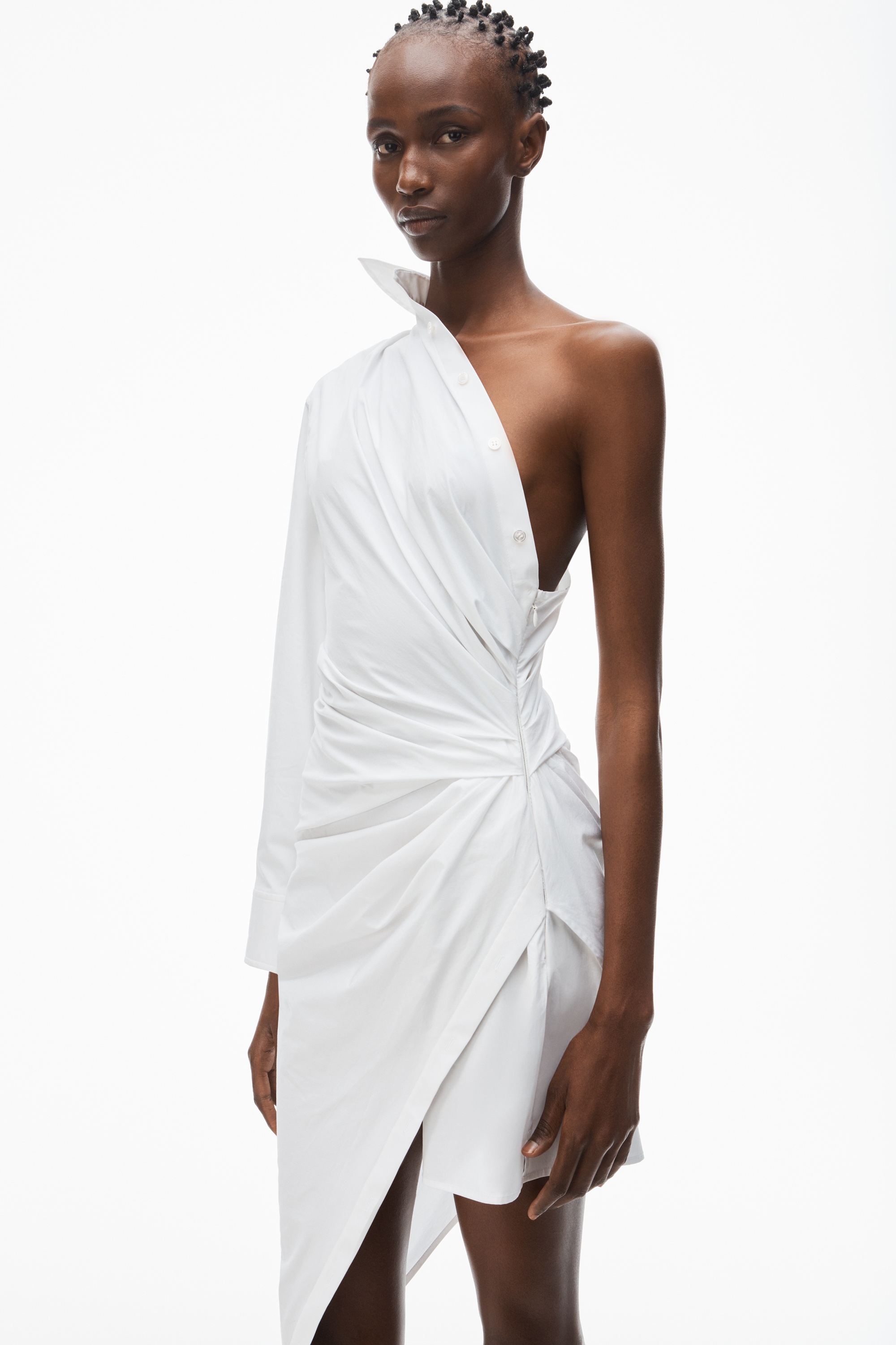 tailored asymmetric midi dress - 3
