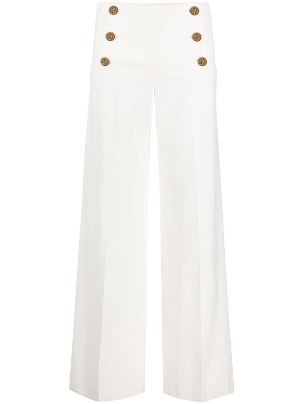 embossed-buttons palazzo pants - 1