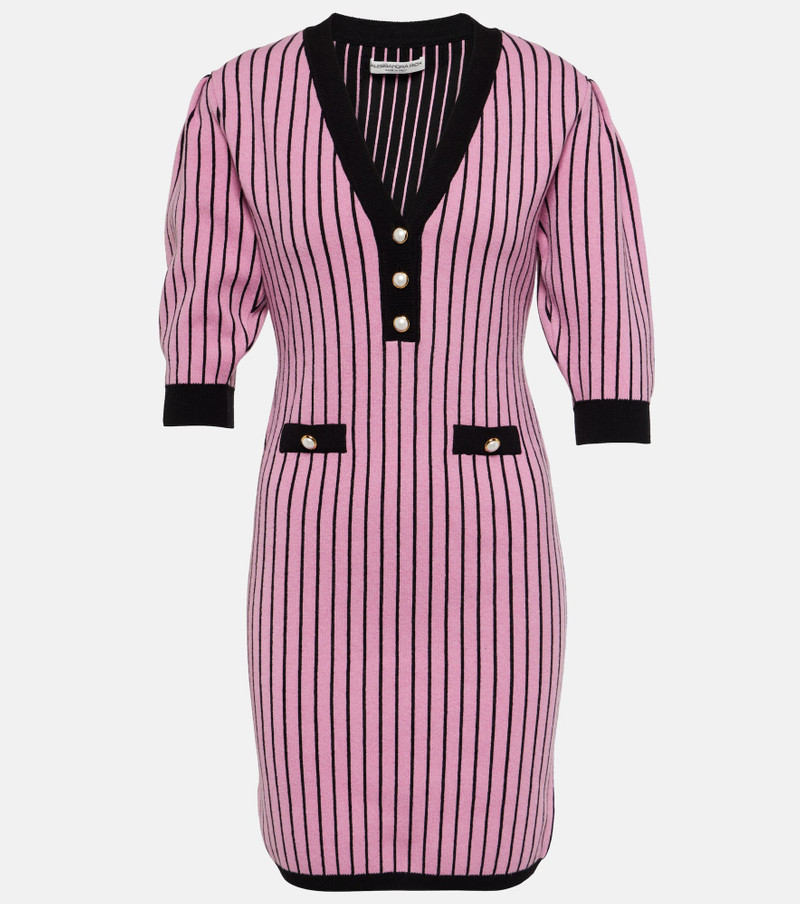 Pinstriped knit minidress - 1