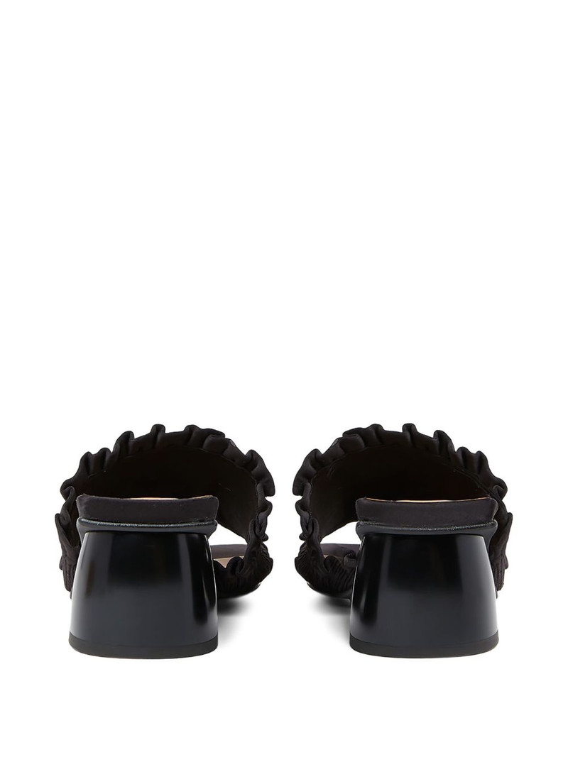 Shirred satin mules 3