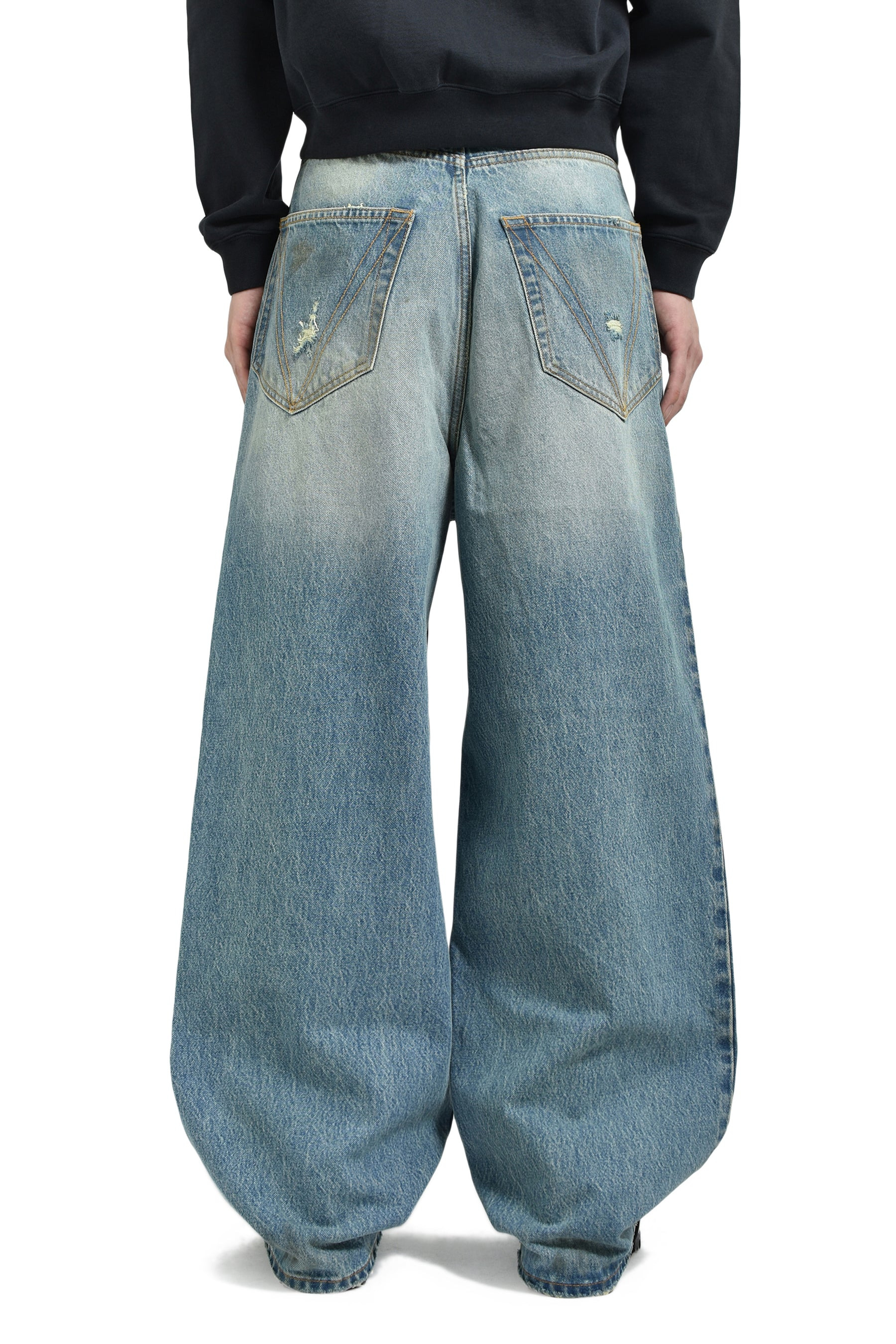 DISTRESSED BAGGY JEANS / DISTRESSED LT. BLU - 2