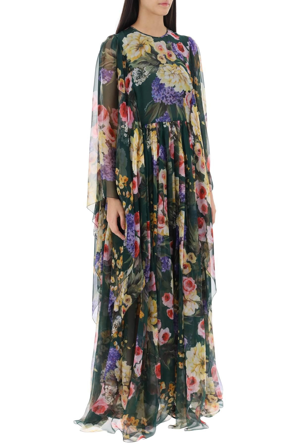 Dolce & Gabbana Chiffon Maxi Dress With Garden Print - 3