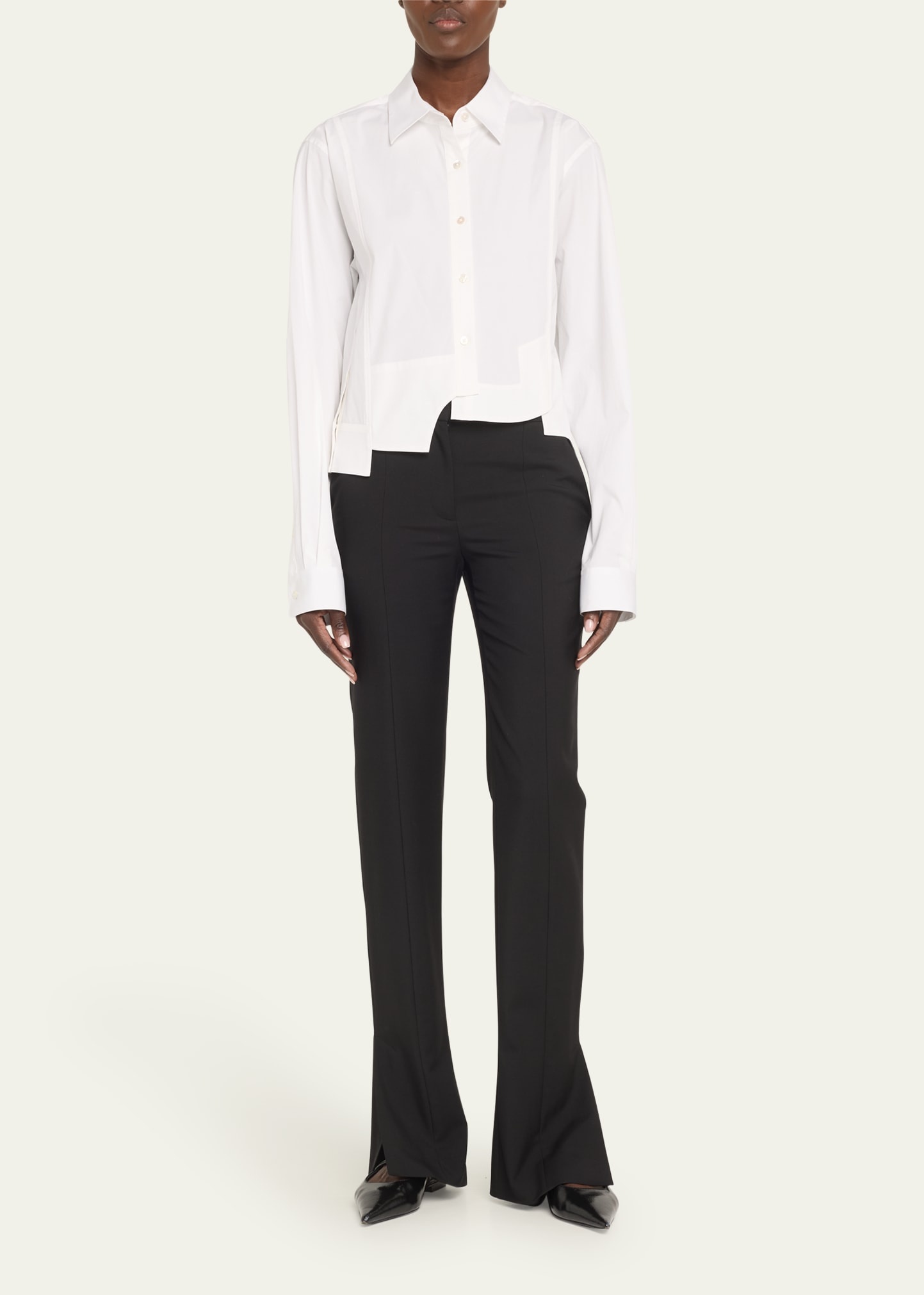 Deconstructed Cropped Button Down Top - 2