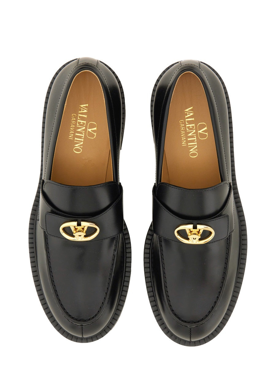 Valentino Garavani Women 40Mm Calfskin "Vlogo Locker" Loafer - 2