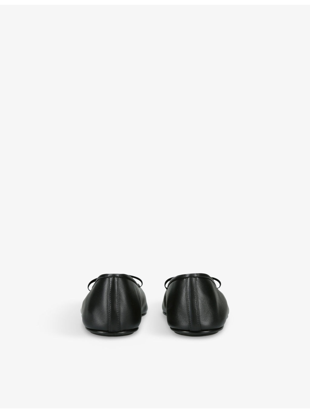 Elasticated Round-Toe Leather Ballet Flats - 4