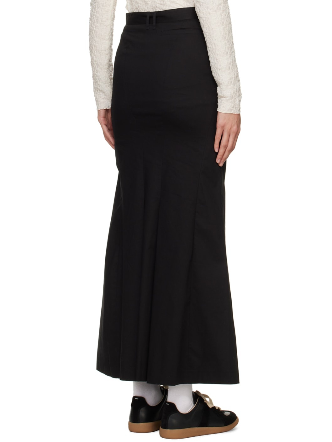 Black Belted Maxi Skirt - 3