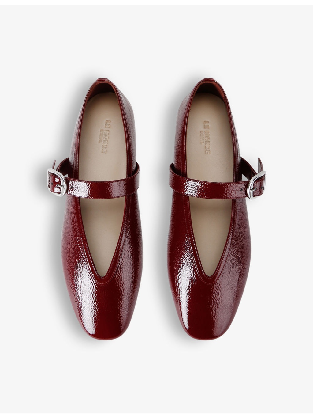 Stella pointed-vamp patent-leather Mary-Jane flats - 2