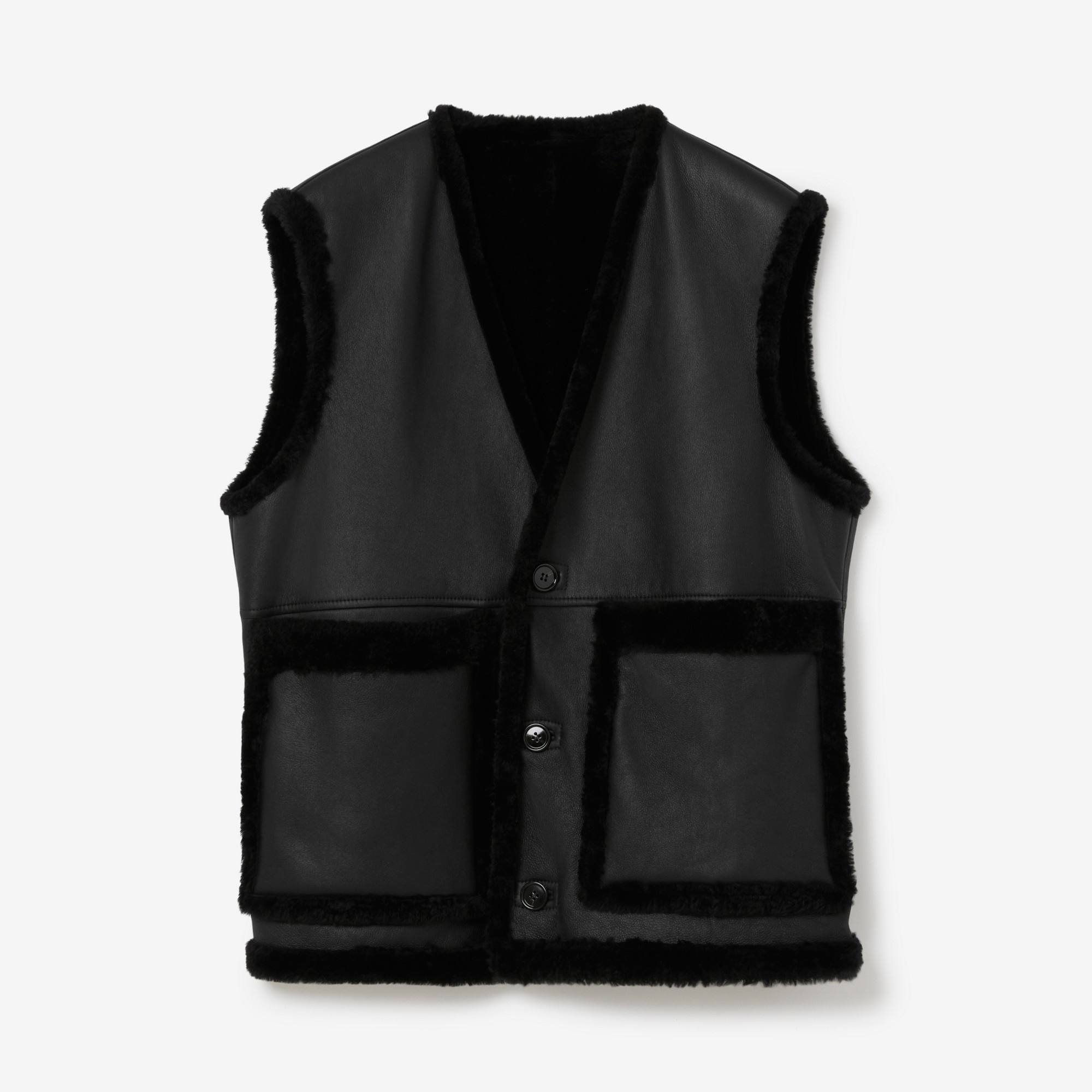 Pocket Detail Shearling Gilet - 1