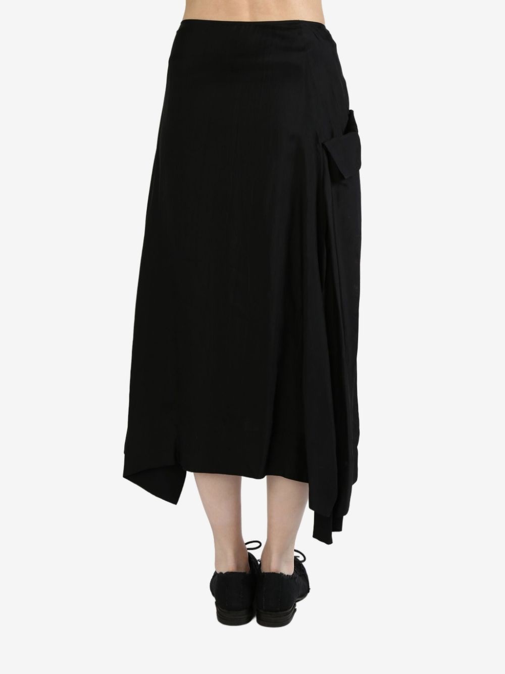 flower-pattern cut off-pocket midi skirt - 3