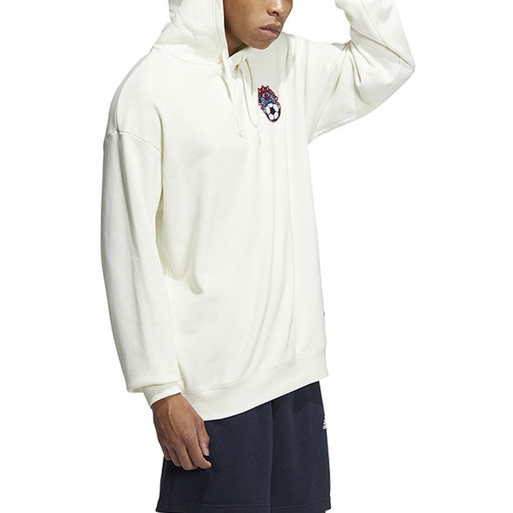 adidas graphic printed hoodie 'Beige' IB2753 - 5