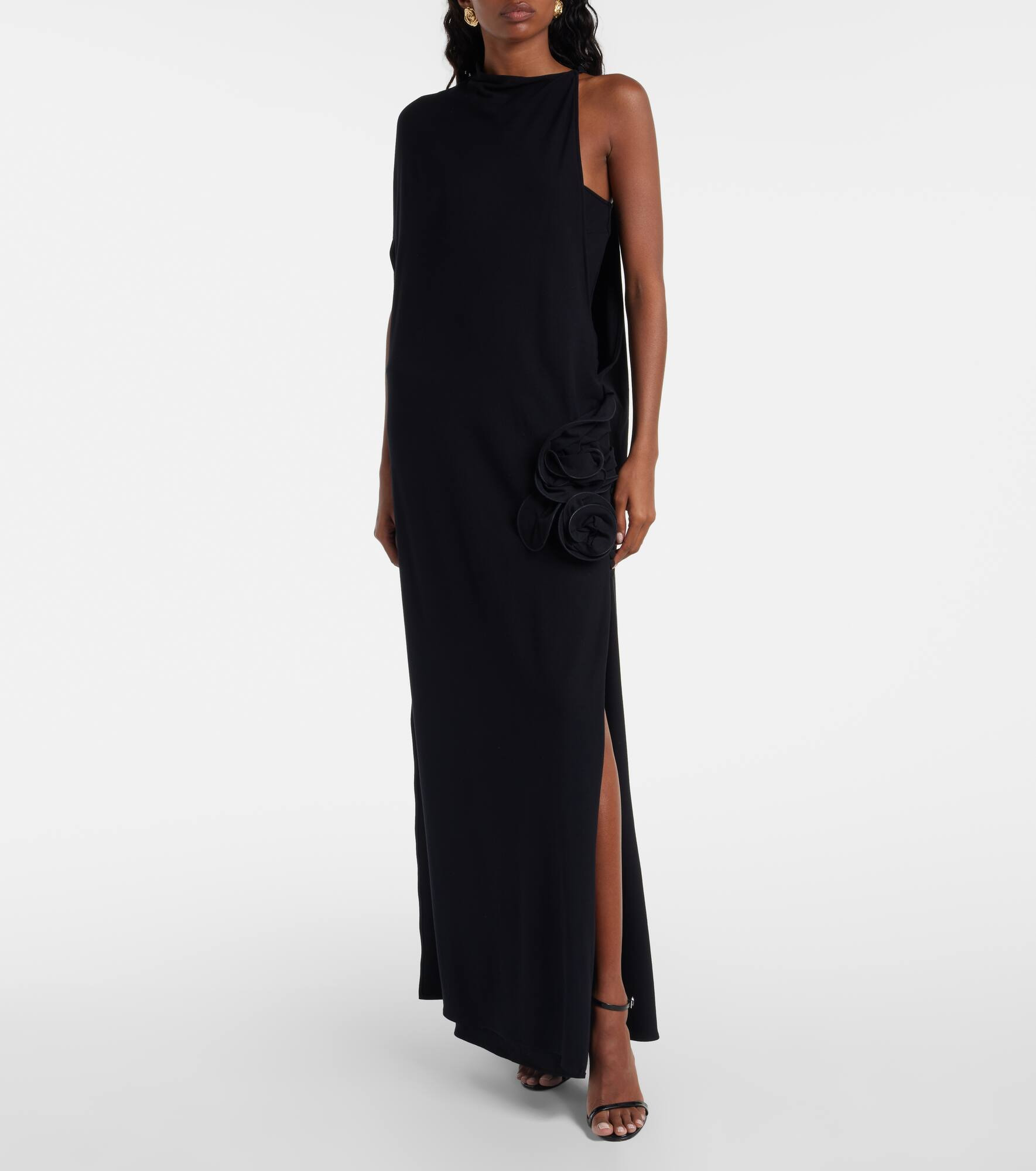 Caped asymmetric gown - 2