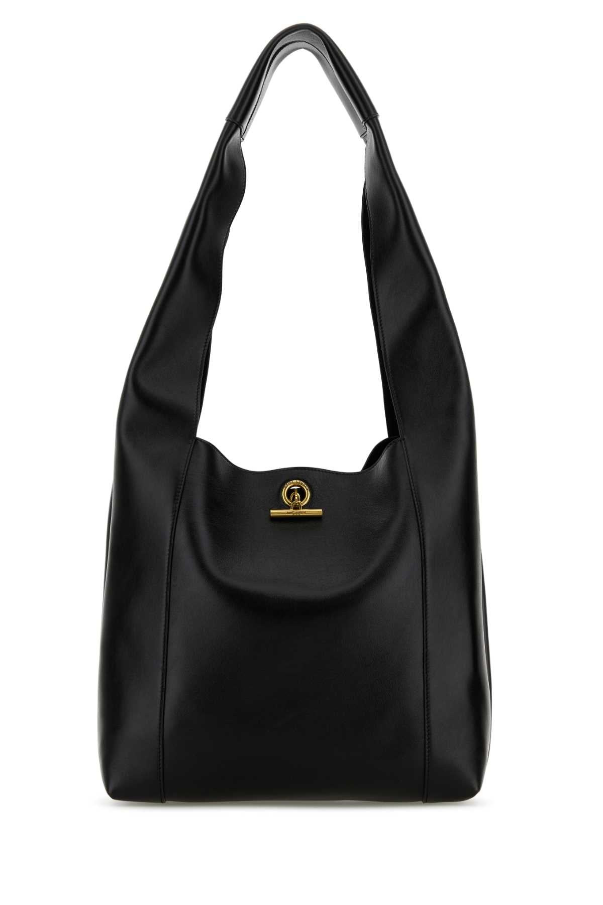 Saint Laurent Women Black Leather Tanger Shopping Bag - 3