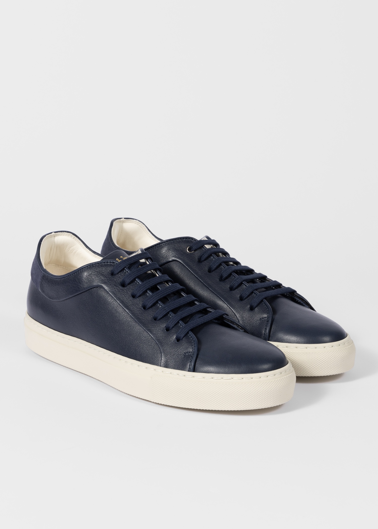 Navy Leather 'Basso' Trainers - 2