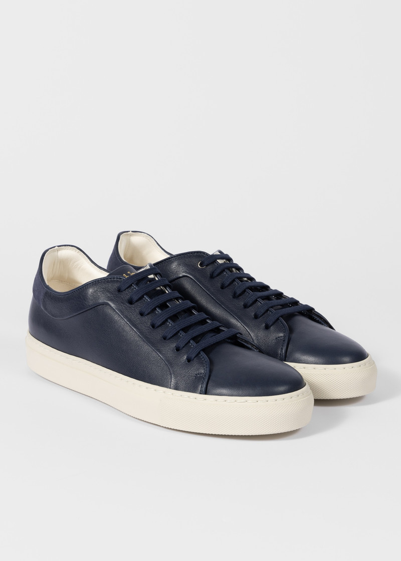 Paul Smith Navy Leather 'Basso' Trainers outlook